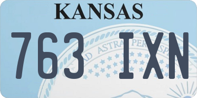 KS license plate 763IXN