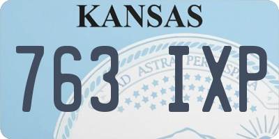 KS license plate 763IXP