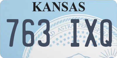 KS license plate 763IXQ