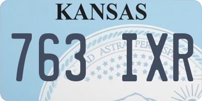 KS license plate 763IXR