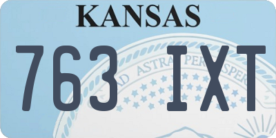 KS license plate 763IXT