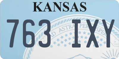 KS license plate 763IXY