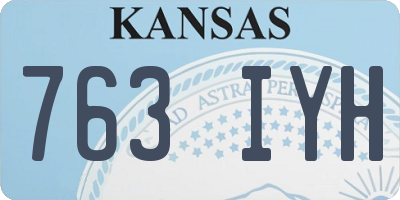KS license plate 763IYH