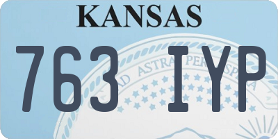 KS license plate 763IYP