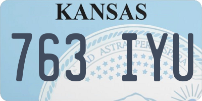 KS license plate 763IYU