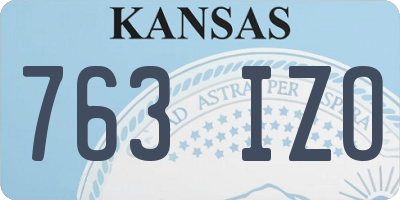 KS license plate 763IZO