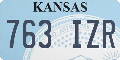 KS license plate 763IZR