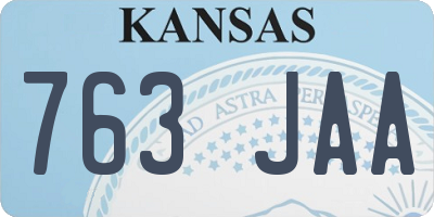 KS license plate 763JAA