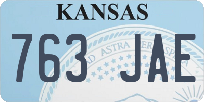 KS license plate 763JAE