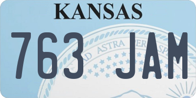 KS license plate 763JAM