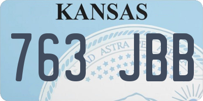 KS license plate 763JBB