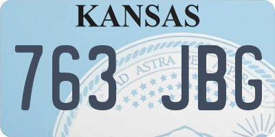 KS license plate 763JBG