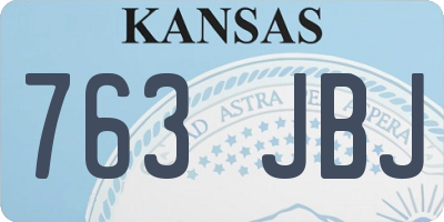 KS license plate 763JBJ
