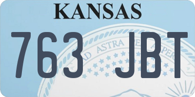 KS license plate 763JBT