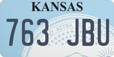 KS license plate 763JBU