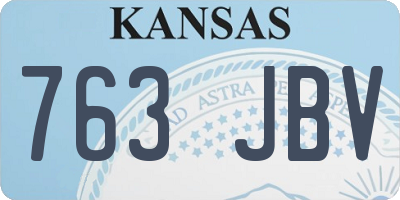 KS license plate 763JBV