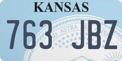 KS license plate 763JBZ
