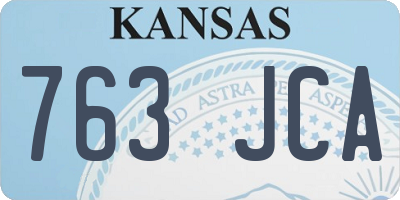KS license plate 763JCA