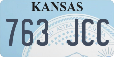 KS license plate 763JCC