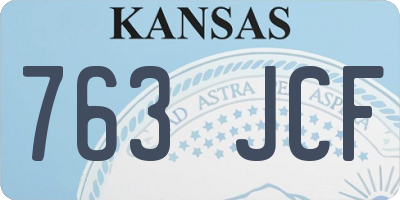 KS license plate 763JCF