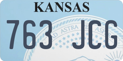 KS license plate 763JCG