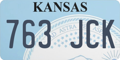 KS license plate 763JCK