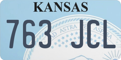 KS license plate 763JCL