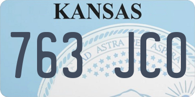 KS license plate 763JCO