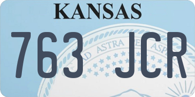 KS license plate 763JCR