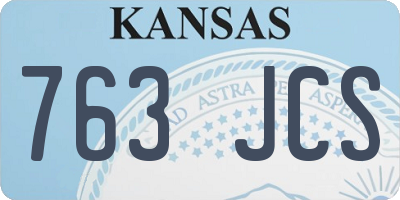 KS license plate 763JCS