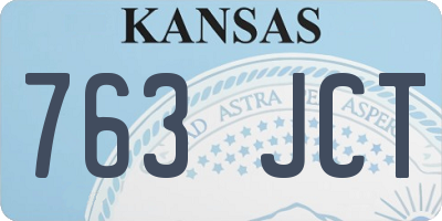 KS license plate 763JCT