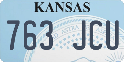 KS license plate 763JCU