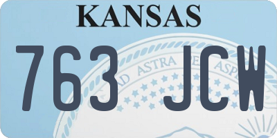 KS license plate 763JCW