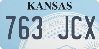 KS license plate 763JCX