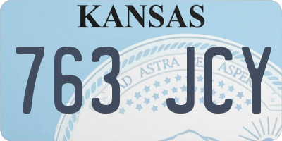 KS license plate 763JCY