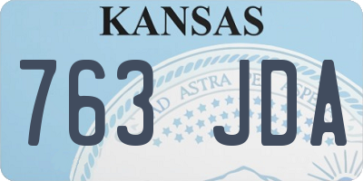 KS license plate 763JDA