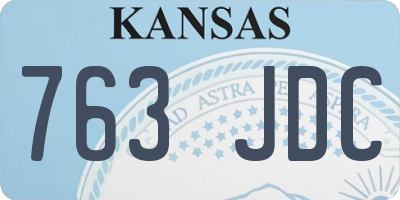 KS license plate 763JDC