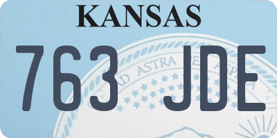 KS license plate 763JDE