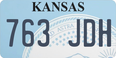 KS license plate 763JDH