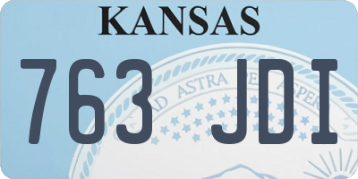 KS license plate 763JDI