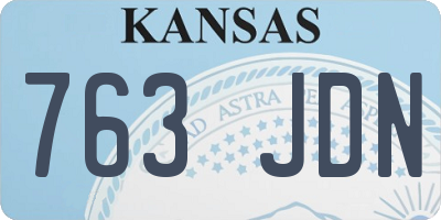 KS license plate 763JDN