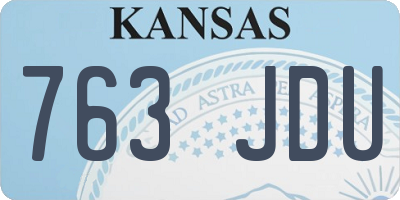 KS license plate 763JDU