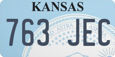 KS license plate 763JEC