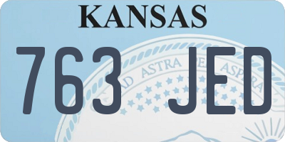 KS license plate 763JED