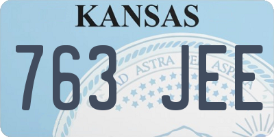 KS license plate 763JEE