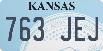 KS license plate 763JEJ