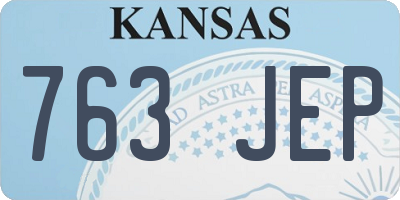 KS license plate 763JEP
