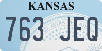 KS license plate 763JEQ