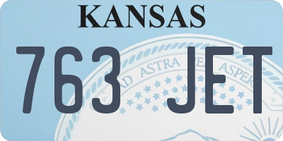 KS license plate 763JET
