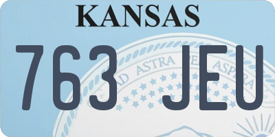 KS license plate 763JEU